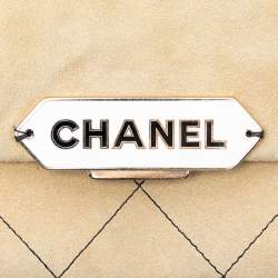 Pre Owned Chanel Brown Quilted Suede Retro Label Flap