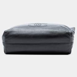 Pre Owned حقيبة يد شانيل سي سي جلد خروف سوداء