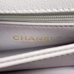 مملوكة مسبقًا Chanel Coco Handle 2Wayhandbag Ice Gray Caviar Leather Size XS