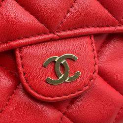 مملوكة مسبقًا Chanel Matelasse Flap Chain shoulder Phone Pouch Red Lambskin