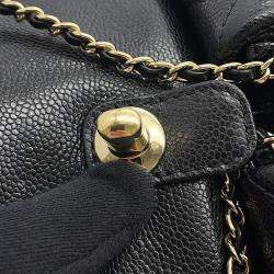 Pre Owned Chanel Matelasse Small Backpack Black Caviar Leather