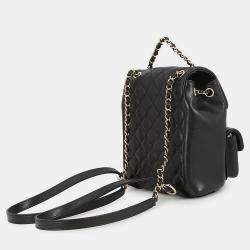Pre Owned Chanel Matelasse Small Backpack Black Caviar Leather