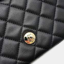 Pre Owned حقيبة كتف شانيل ميني ماتيلس كوكوبال سلسلة جلد حملان سوداء حجم 20