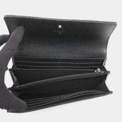 Pre Owned Chanel Matelasse Chain Me Bi-Fold Long Purse Clothes Black Caviar Leather