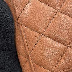 Pre Owned Chanel Matelasse Fragment Case Light Brown Caviar Leather