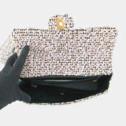 مملوكة مسبقًا حقيبة شانيل بني أرجوانية تويد للأم والابنة