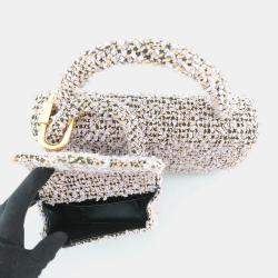 مملوكة مسبقًا حقيبة شانيل بني أرجوانية تويد للأم والابنة