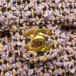 مملوكة مسبقًا حقيبة شانيل بني أرجوانية تويد للأم والابنة