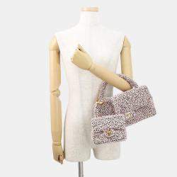 مملوكة مسبقًا حقيبة شانيل بني أرجوانية تويد للأم والابنة