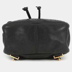 Pre Owned Chanel Triple Cc Logo Backpack Black Caviar Leather