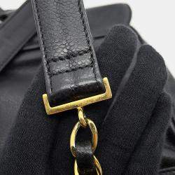 Pre Owned Chanel Triple Cc Logo Backpack Black Caviar Leather