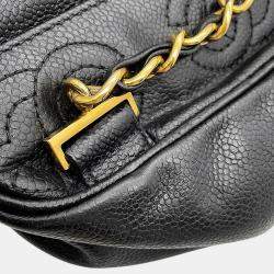 Pre Owned Chanel Triple Cc Logo Backpack Black Caviar Leather