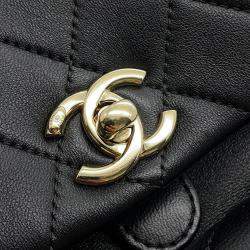 Pre Owned Chanel Matelasse Dumas Backpack Black Lambskin