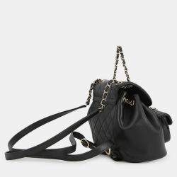 Pre Owned Chanel Matelasse Dumas Backpack Black Lambskin