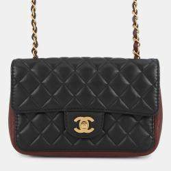 مملوكة مسبقًا Chanel Matelasse Chain shoulder Bag Black/Bordeaux Lambskin