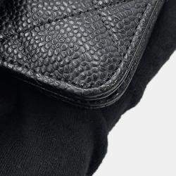 مملوكة مسبقًا محفظة شانيل سلسلة ماتلاسيه جلد كافيار أسود