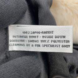 Pre Owned Chanel Fur Arm Warmer Chain Shoulder Bag White/Black Lapin