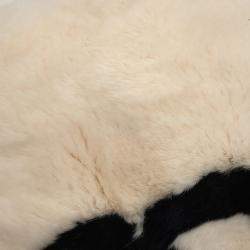 Pre Owned Chanel Fur Arm Warmer Chain Shoulder Bag White/Black Lapin