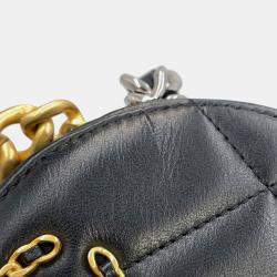 مملوكة مسبقًا Chanel Round Chain shoulder Bag Black Lambskin
