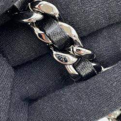 مملوكة مسبقًا Chanel Round Chain shoulder Bag Black Lambskin