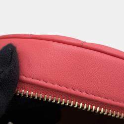 Pre Owned Chanel Round Cocoball Chain shoulder Bag Pink Lambskin