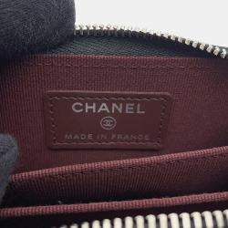 Pre Owned محفظة شانيـل الكلاسيكية بسحاب مصنوعة من جلد الكافيار الأسود رباعي якімاتelas!