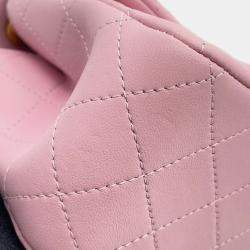 Pre Owned حقيبة شانيل ماتلاسي كامليا بسلسلة للكتف جلد خراف وردي بحجم ميني