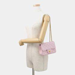 Pre Owned حقيبة شانيل ماتلاسي كامل يا بسلسلة للكتف جلد خراف وردي بحجم ميني