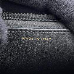 Pre Owned Chanel Matelasse Heart Chain Cc Logo Chain Wallet Black Lambskin