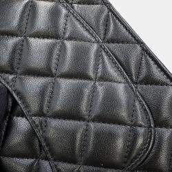 Pre Owned Chanel Matelasse Heart Chain Cc Logo Chain Wallet Black Lambskin