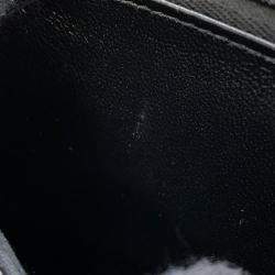 Pre Owned Chanel Matelasse Heart Chain Cc Logo Chain Wallet Black Lambskin