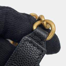 Pre Owned Chanel Boy Chanel Chain Wallet Black Caviar Leather