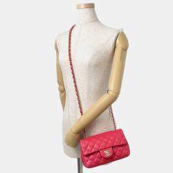 مملوكة مسبقًا Chanel Mini Matelasse Chain shoulder Bag Pink Lambskin Size 20