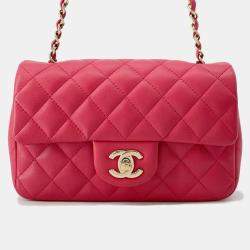 مملوكة مسبقًا Chanel Mini Matelasse Chain shoulder Bag Pink Lambskin Size 20
