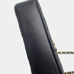 Pre Owned Chanel Matelasse Chainclutch Bag Black Lambskin Size Mini