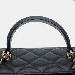 Pre Owned  حقيبة شانيل فانتي كتف من جلد الحمل باللون الأسود