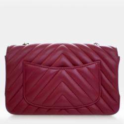 Pre Owned حقيبة شانيل بغطاء كلاسيكي صغير مستطيل من جلد الخروف للشاكتة