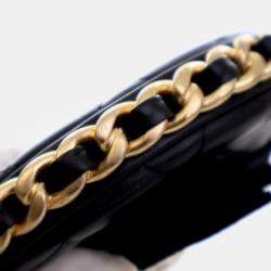 Pre Owned Chanel Round Camellia Mini Lambskin Leather Clutch Bag