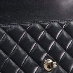 Pre Owned حقيبة شانيل كلاسيك فلاب صغيرة مستطيلة بمقبض علوي جلد خروف