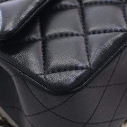 Pre Owned حقيبة شانيل كلاسيك فلاب صغيرة مستطيلة بمقبض علوي جلد خروف