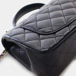 Pre Owned حقيبة شانيل كلاسيك فلاب صغيرة مستطيلة بمقبض علوي جلد خروف