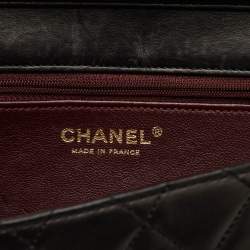 Pre Owned Chanel Black Quilted Leather Vintage Classic Single Flap Bag
