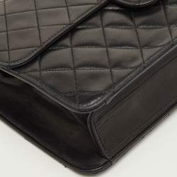 Pre Owned Chanel Black Quilted Leather Vintage Classic Single Flap Bag