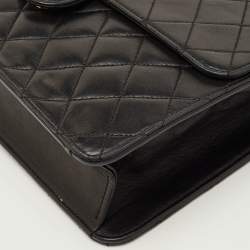Pre Owned Chanel Black Quilted Leather Vintage Classic Single Flap Bag