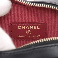 Pre Owned Chanel Black Mini Lambskin CC in Love Heart Belt Bag