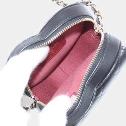 Pre Owned Chanel Black Mini Lambskin CC in Love Heart Belt Bag