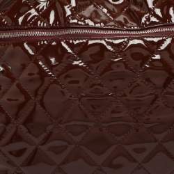 Pre Owned حقيبة شانيل توت جلد براءات اختراع مبطنة بني كبيرة