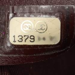 Pre Owned حقيبة شانيل توت جلد براءات اختراع مبطنة بني كبيرة