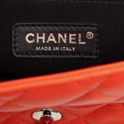 Pre Owned Chanel Red Medium Quilted Lambskin Cuba Color Flap