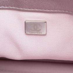 Pre Owned Chanel Pink CC Quilted Metallic Lambskin Single Flap
